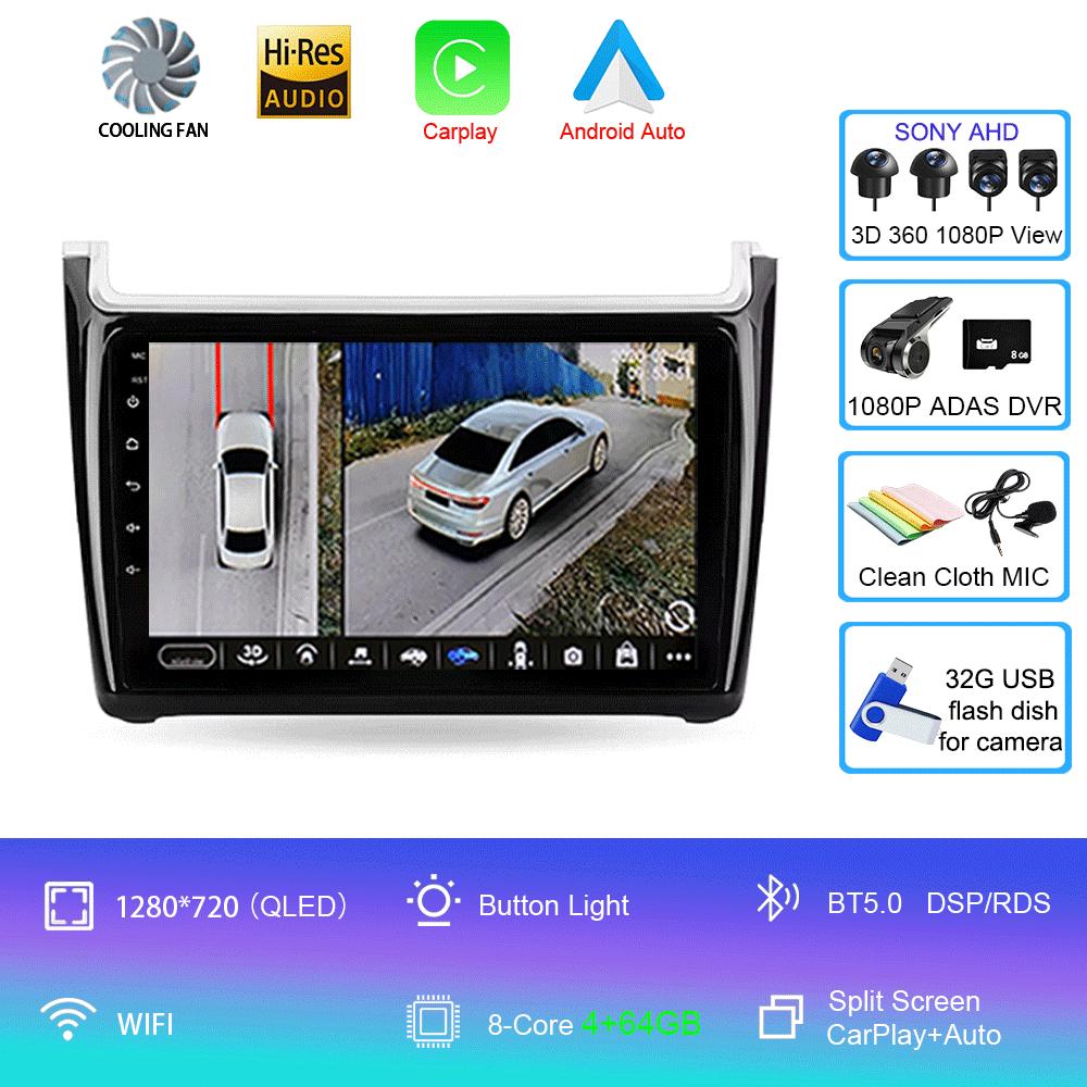 Android 14 For Volkswagen POLO 5 2008 - 2020 Car Radio Multimedia Video Player Navigation Stereo GPS No 2din 2 Din Dvd