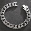 Vintage Solid 316L Stainless Steel Man Bracelet for Men 12MM Width Curb Link Chain Men's Bracelets Bangles Wrist On Hand Jewellery