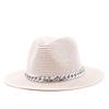 Men's and women's acrylic decorative big-brimmed straw hat spring and summer British style new outdoor travel sunshade jazz straw hat
