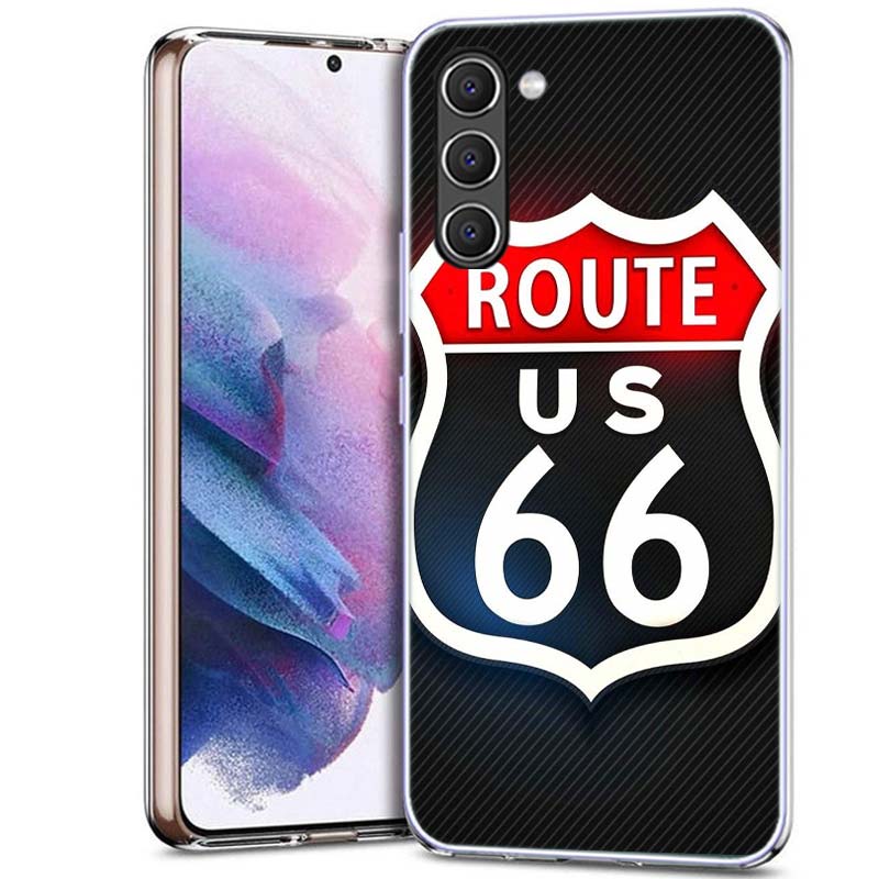 America Route 66 Phone Case for Samsung A54 A14 A24 A34 A17 A37 A57 A55 A35 A25 A15 A13 A23 A33 A53 A07 A05S A04S A03 A73 Galaxy