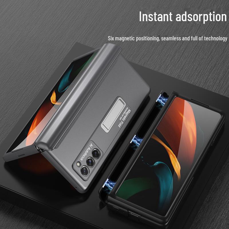Prémiový magnetický kryt na pant pro Samsung Fold2 - Kreativní kryt skládacího displeje proti pádu se stojánkem