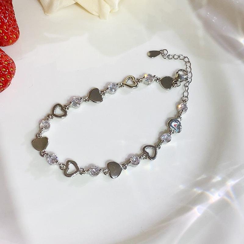 925 Silver Zircon Flower Bracelet For Women Elegant Charm Chain Jewelry Wedding Party Holiday Gifts