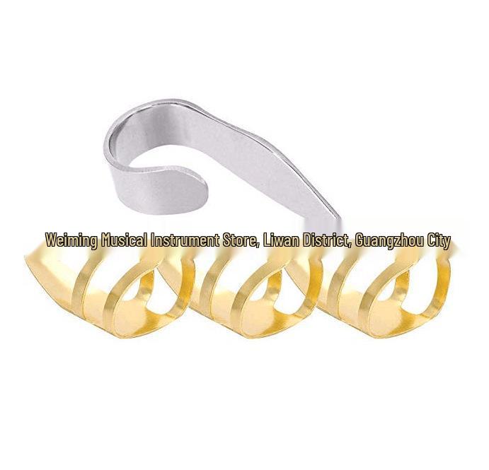 Wsmith Gold & Silver Stainless Steel Metal Finger Picks with Holder for Thumb & Index Finger