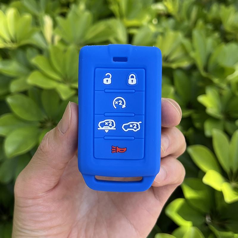 Silicone Remote Car Key Holder Cover Case for Jeep Wagoneer for Dodge RAM 1500 2a500 RAM1500 RAM2500 TRX 2021 2020 Key chain