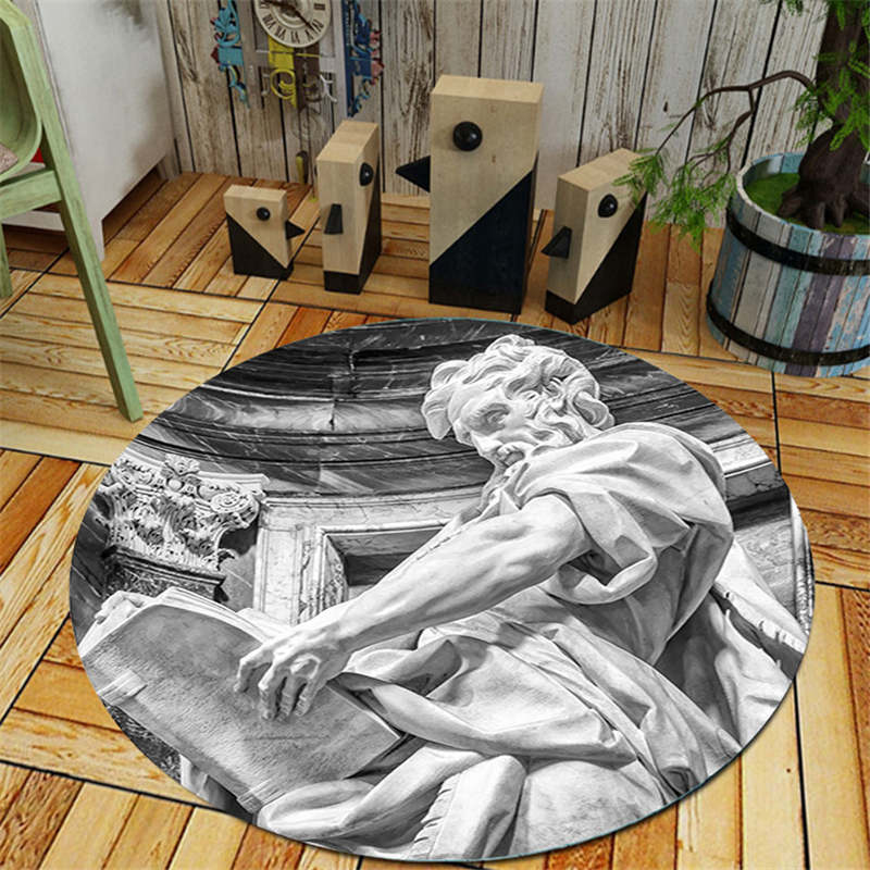 Novelty and Horror Printed Round Floor Mats Decorate the Doormat and Floor Mat of a Room At Home