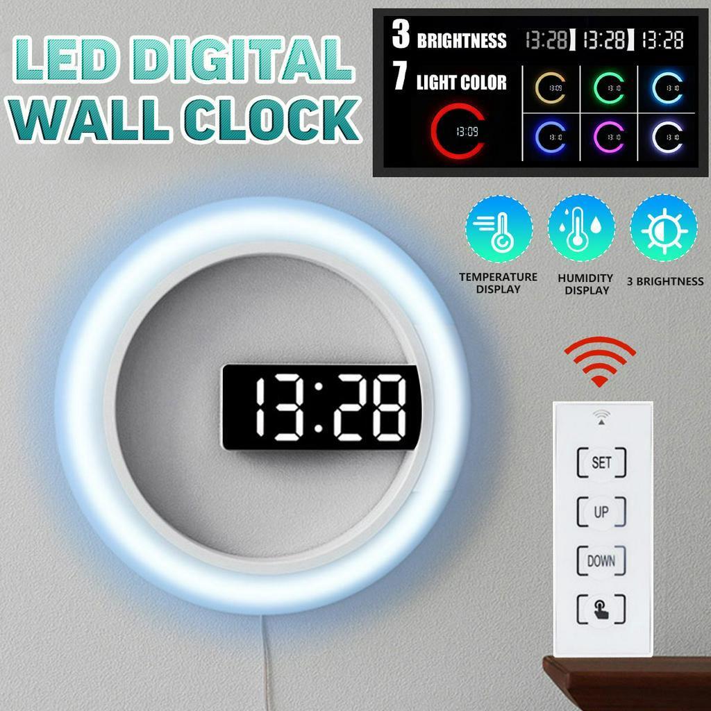 

3D LED Digital Table Clock Alarm Mirror Hollow Wall Clock Modern Design Nightlight Home Living Room Decoration Remote Control Meigar Wall Clock New зелёный