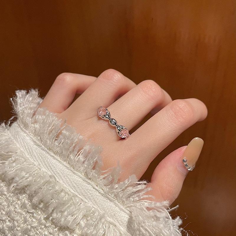 Цветная бумага Цвет Любовь Zir*****Кольцо-ручка Нишевый дизайн Кольцо для пальца с возможностью надевать несколько штук Персонализированное Сладкая сестра Высокий стиль Легкая роскошь Кольцо на указательный палец Adjustable opening