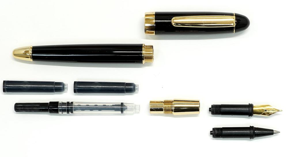 Slim Leather Pen Case In Brown with Exchange BP WX Fountain Pen Ink and Black Set (same Structure) (T23-ASC-WX-B)