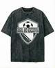 2026 new Vintage Washed Black Tshirt Bosnia and Herzegovina Football Print Casual Tee