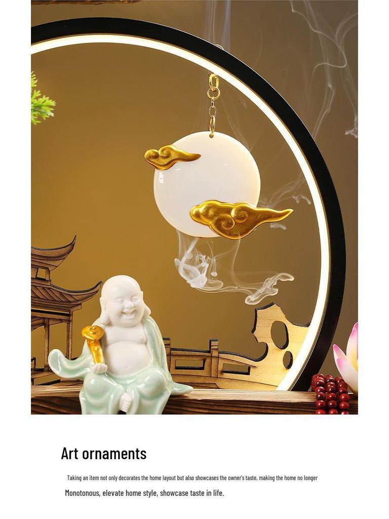Chinese Style Backflow Incense Burner - Pine Design for Home & Office Décor