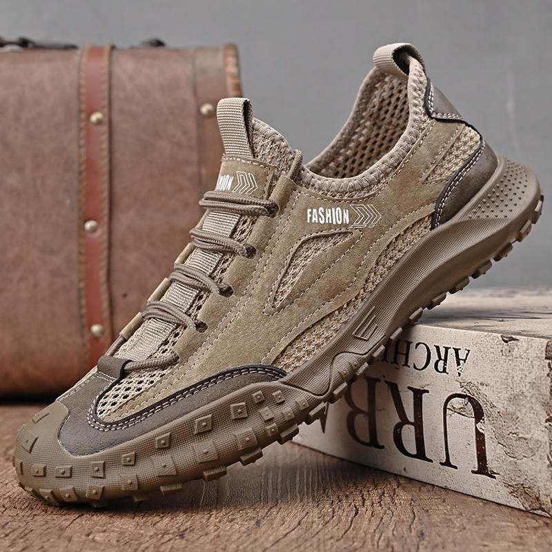 Modna Włoska Marka Wysokiej Jakości Buty Codzienne Męskie Buty Outdoorowe do Wędrówek Klasyczny Kolor Khaki Oddychające Lekkie Męskie Buty Sportowe