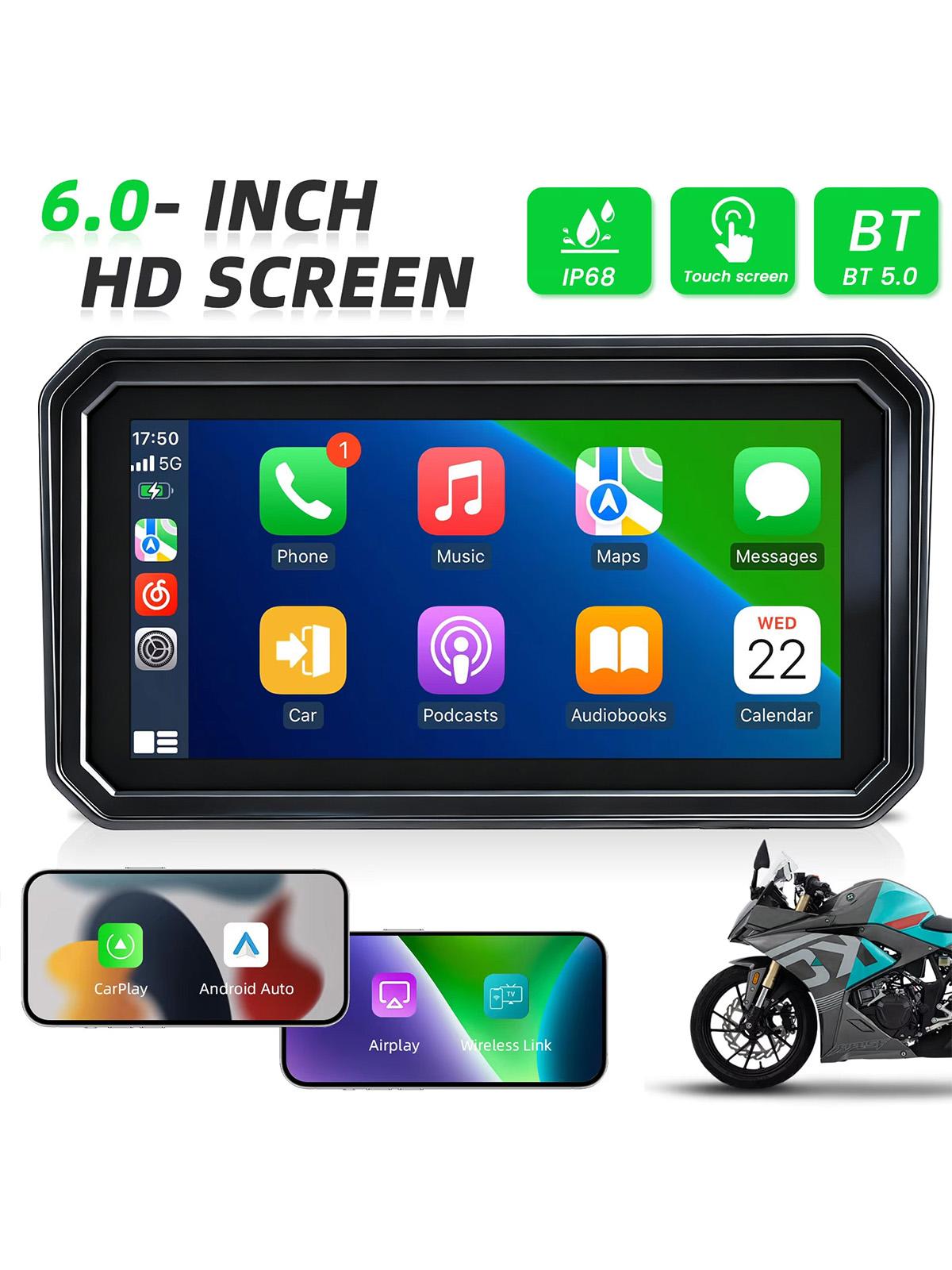 REAKOSOUND Автомагнитола 6   Сенсорный экран CarPlay Универсальная 1 DIN Автомобильная мультимедиа с Bluetooth Видео Авторадио Радиоприемник 6inch