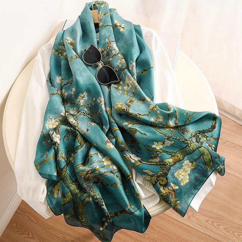 180*65 cm 100% Maulbeerseide Chinesische Seide Luxus Langen Schal Sonnenschutz Schal Schal Stirnband Halstuch Frauen Geschenk