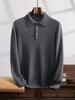Men's Polo Collar Cashmere Knit Shirt - Autumn/Winter Business Sweater