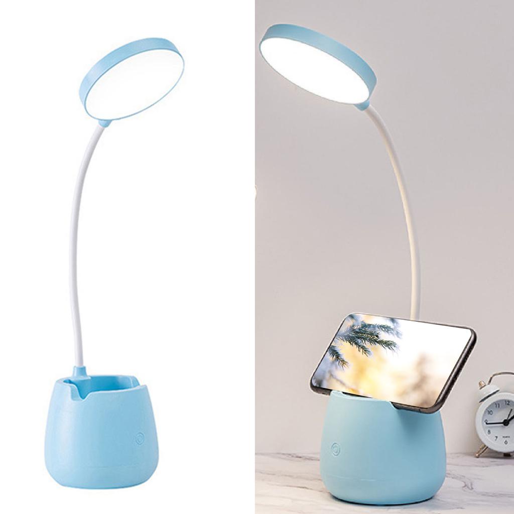 LED Desk Lamp High Brightness Eye ive USB Rechargeable Bedside Lamp Phone Holder for Bedroom