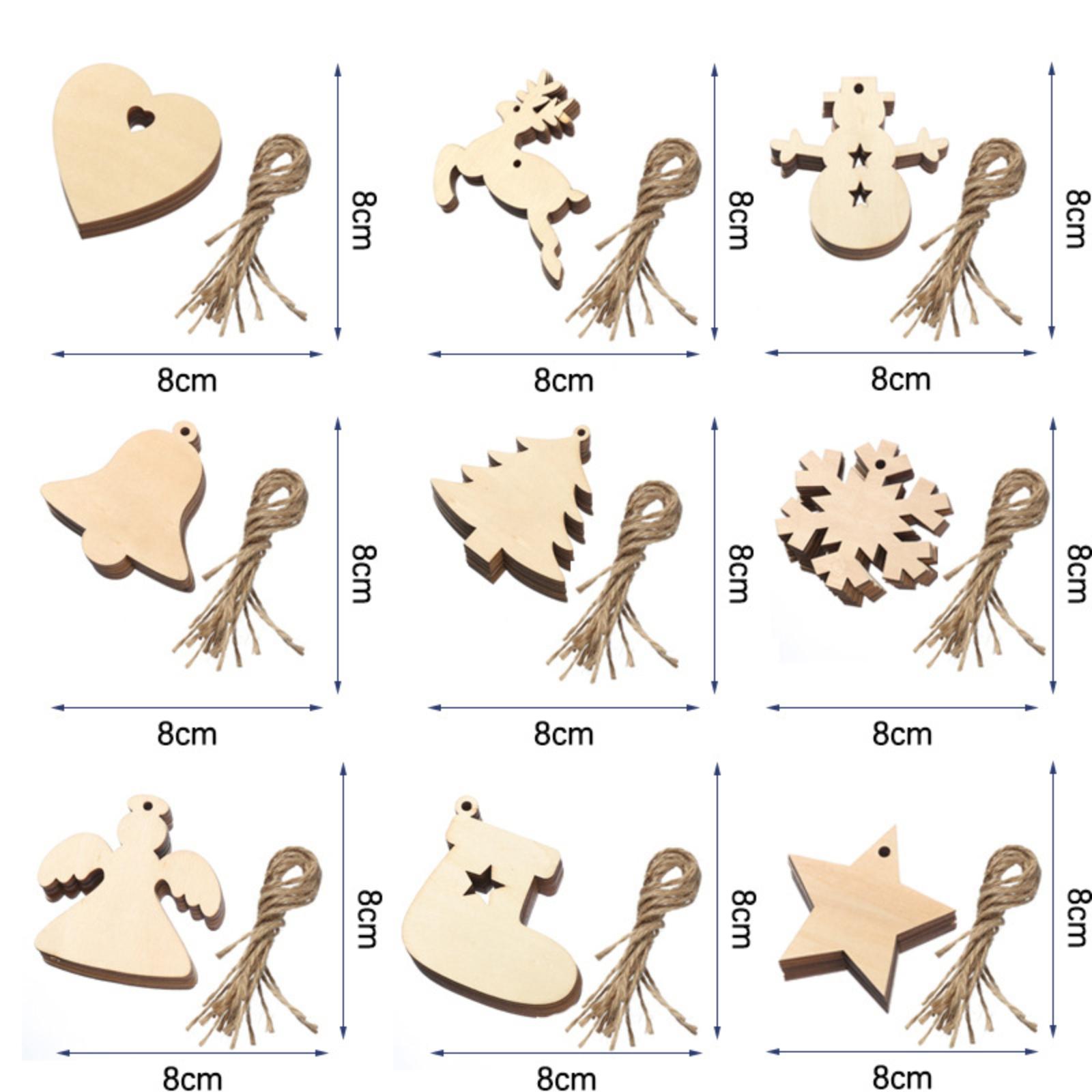 

Деревянные украшения – Набор из 10 шт. для украшения елки – Деревянные украшения с подвесными шнурами One Size