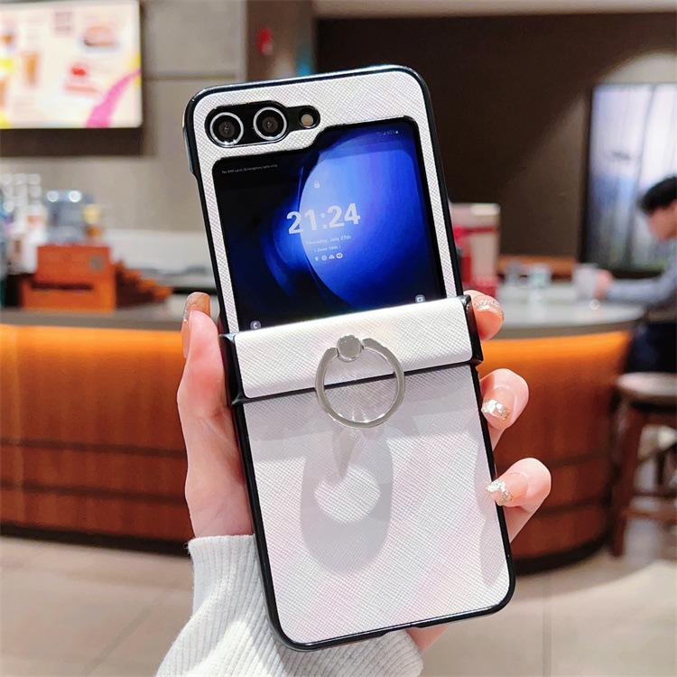 Applicable To Samsung ZFlip5 Folding Ring Mobile Phone Case Glitter Gradual Change Zflip3/4 Bracket Anti-drop Protective Case