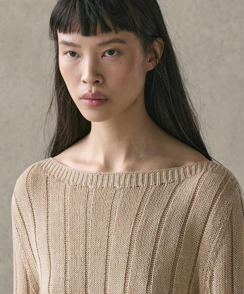 Masimodutti Cotton Blend Boat Neck Knit Sweater