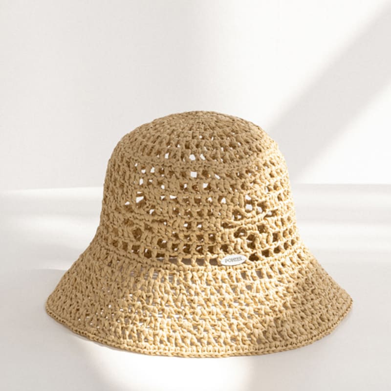 POHIES RAFFIA BUCKET HAT-BEIGE