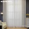 1 STÜCK NAPEARL Kirschblütenmuster Jacquard Weißer Tüll Translucent Sheer Vorhang für Wohnzimmer Schlafzimmer Balkon Fenster Wohnkultur