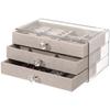 Three-Layer Acrylic Jewelry Storage Box - Drawer Style for Earrings, Rings, Necklaces, and Bracelets