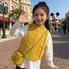 Girls' spring vest, western style knitwear, spring clothing, college style girls' vest, Fried Dough Twists knitting