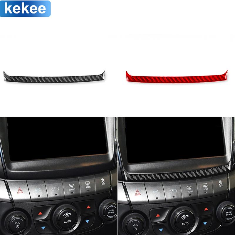 For Dodge Journey 2011 2012 2013 2014 2015 2016 2017 Navigator Trim Strip Real Carbon Fiber Sticker Car Interior Accessories