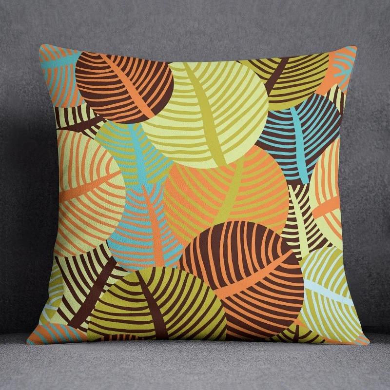 Office Living Room Home Pillowcase Simple Orange Flower Pattern Pillowcase Car Ornaments