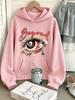 Vintage Eye Eight Ball Cross Gothic Print Women'S Hoody All-Match Oversized Hoodies Cotton Autumn Pullover Casual Y2K Sportswear