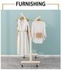Floor-Standing Double-Row Clothing Rack for Men's, Women's, and Children's Apparel