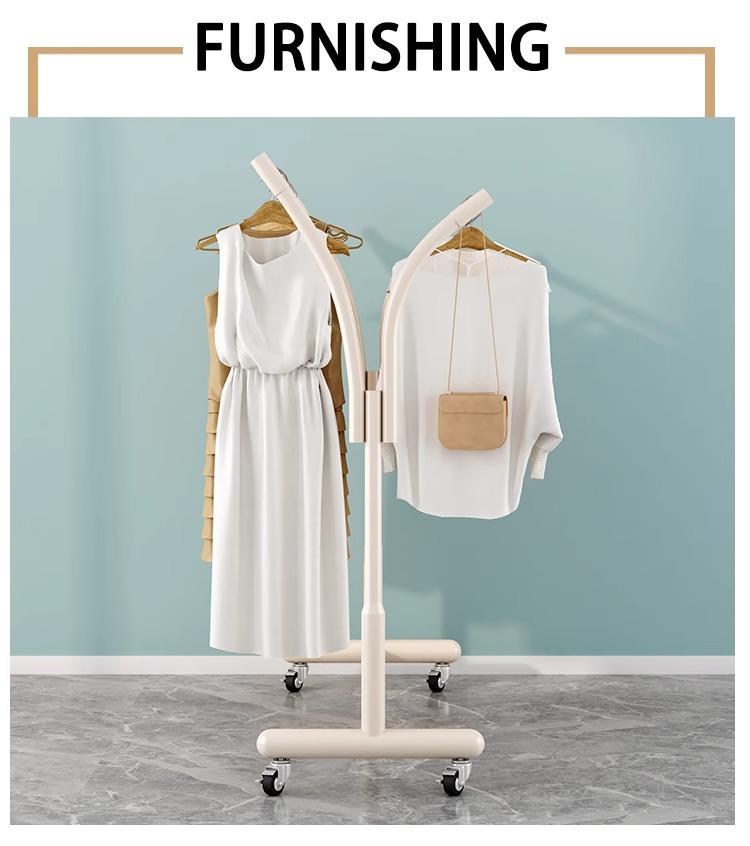 Floor-Standing Double-Row Clothing Rack for Men's, Women's, and Children's Apparel