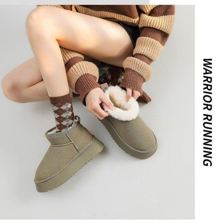 

thick-soled velvet snow boots for women s new autumn and winter short tube thick-soled warm cotton shoes 35