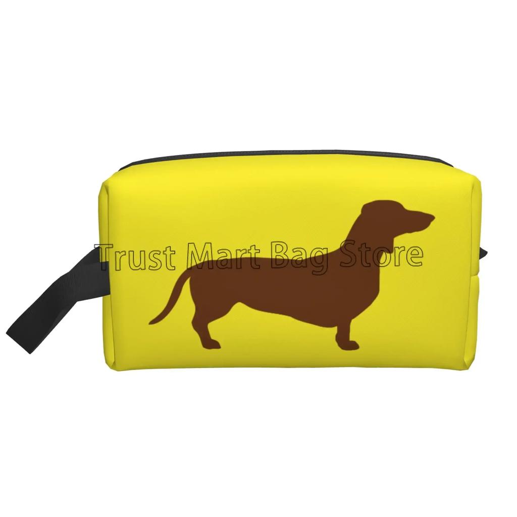 Niedliche Dackel Reise-Kosmetiktasche für Damen Große Make-up-Tasche Wasserdichter Toilettenartikel-Zubehör-Organizer für Damen Mädchen