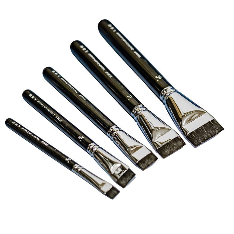 SHGO-5Pc Artsecret Professional Lacquer Urushi Brush Natural Short Hair Brush Handmade Lacquerware Brush Oil Painting Tools