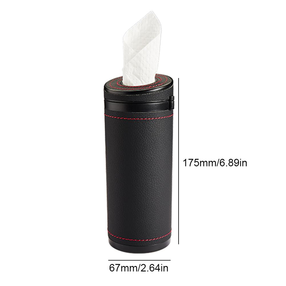 

Автомобильная коробка для салфеток с молотком безопасности, кожаная круглая бумажная трубка, подлокотник, коробка для хранения, чехол для внутренних аксессуаров автомобиля чёрный