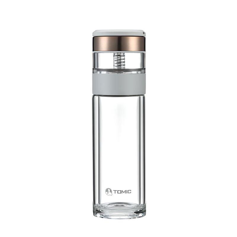 TOMIC Double-Layer Tea Infuser Glass Bottle 260ml