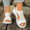 Lightweight Breathable Women Open Toe Slingback Sandals Slip On Casual Summer Shoes with Cushioned Sole and Flexible Knit Upper