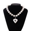 Exaggerated Punk Choker: Large Beaded Geometric Necklace for Women