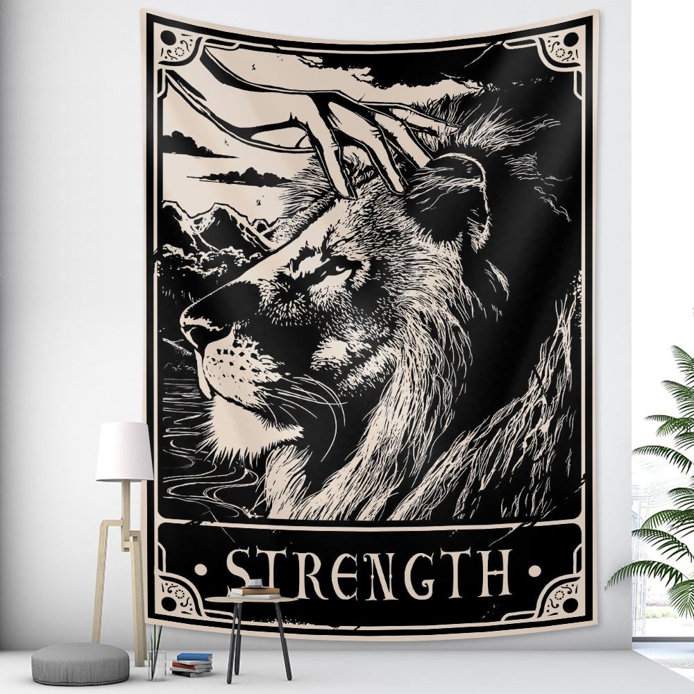 Tarot Psychedelic Scene Art Tapestry Occult Witchcraft Divination Wall Hanging Hippie Boho Decor Bedroom Home Decor