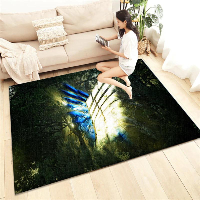 Alfombra Estampada Ataque a los Titanes Sala de Estar Decoración del Hogar Alfombrilla para Sofá Mesa Cojín Antideslizante para Silla Esterilla de Descanso Picnic Camping Ar