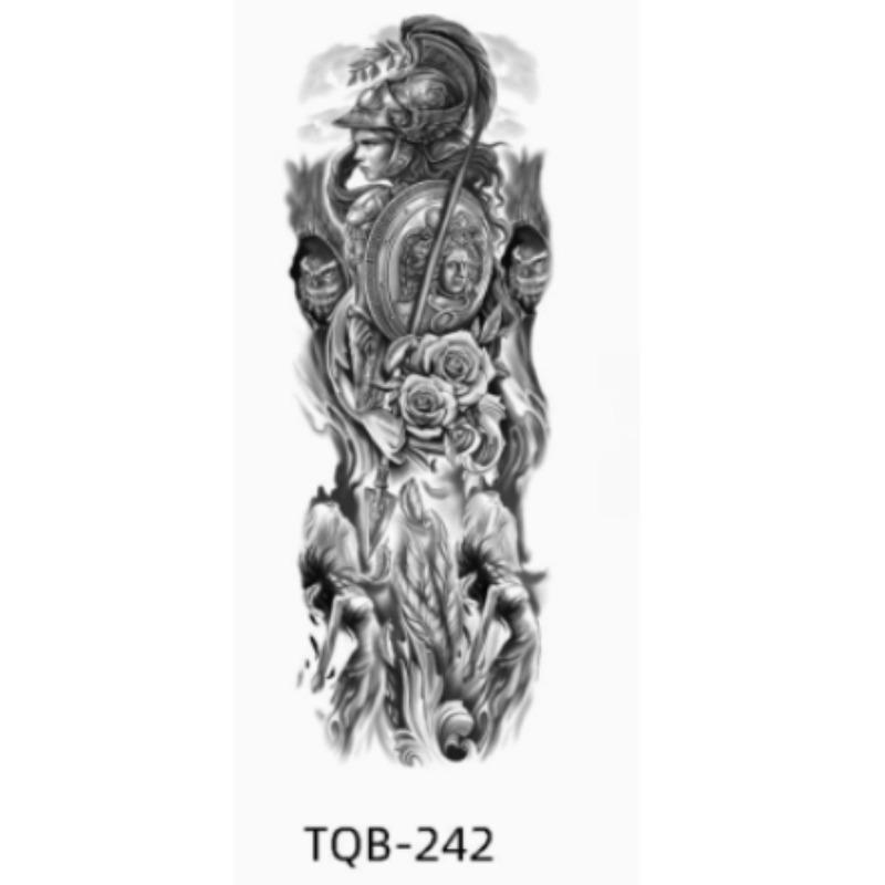 Large Arm Sleeve Tattoo Rose Gear Clock Eye Waterproof Temporary Tatto Sticker Lion Wolf King Body Art Full Fake Tatoo Women Men
