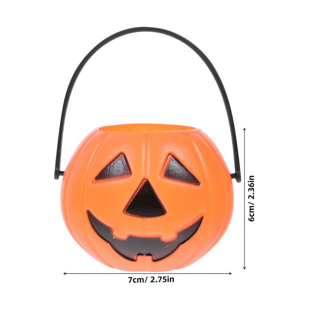 Pumpkin Candy Holder 8pcs Halloween Bucket for Trick or Treat Pail Orange Desktop Candlestick Decor Party Favors Storage