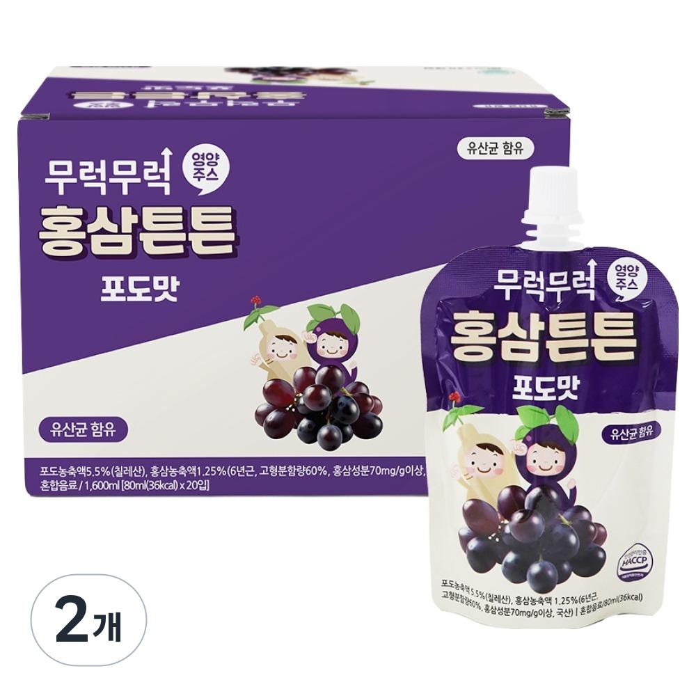 Muruk Muruk Red Ginseng Teunteun Grape Probiotic Juice 20p 2 pcs 1.6L