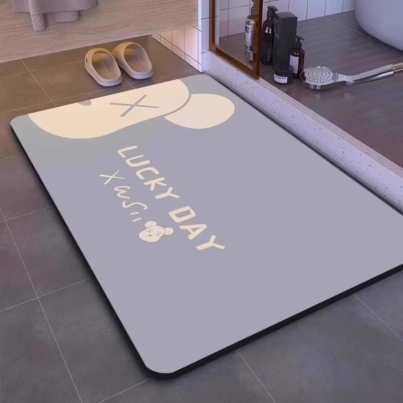 Diatom Mud Bathroom Absorbent Floor Mat Door Entrance Toilet Toilet Household Non-Slip Quick-Drying Kitchen Drain Floor Mat