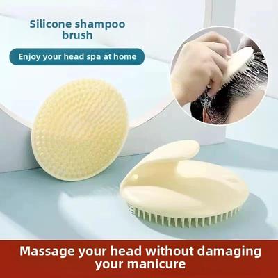 Weicher Silikon-Shampoo-Bürstenkopf Pflege-Massage-Peeling-Bürsten Badezimmerprodukte Haarewaschen Kopfhautwasch-Kamm