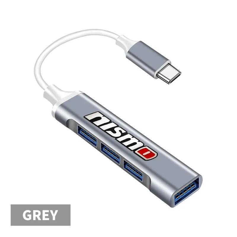 

4-портовый USB 3.0 концентратор USB-хаб Высокоскоростной разветвитель type c 5 Гбит/с Для Nissan Nismo Tiida Teana GTR Juke Note Versa Almera Аксессуары For Nismo