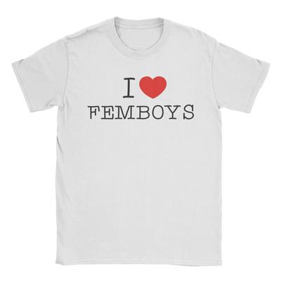 I Love Femboys I Heart Femboys Merch Unisex T Shirts Cotton Tee Graphic Printing  T-shirt Clothing