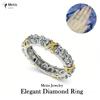 Voller Moissanit Ring Bling Bling Gold & Silber Blockierter Kreuzring für Männer Frauen Trendiger Partner Leichter Luxus Exquisiter Schmuck