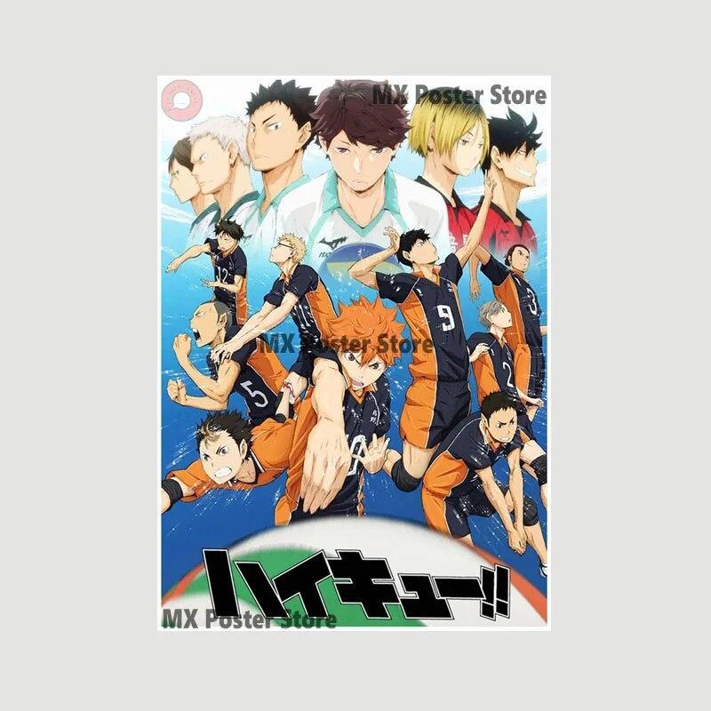

Японский аниме постер волейбольный мальчик картины настенные художественные принты белая мелованная бумага картина современное украшение для дома и комнаты 30x21cm