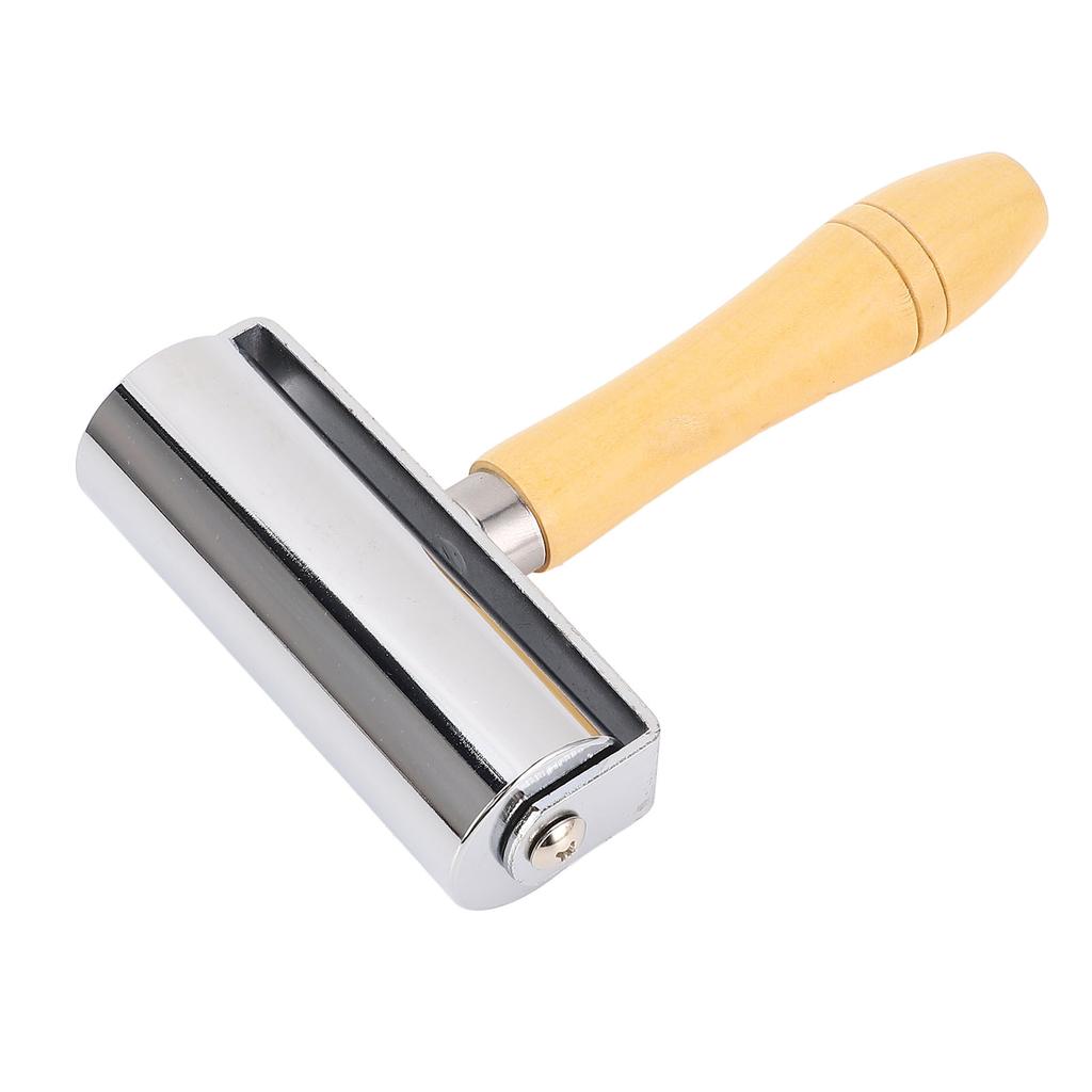 Rullo in Pelle Pressa Cucitura Rullatura Artigianato Colla Laminazione Strumento Acciaio Inossidabile con Manico in Legno L